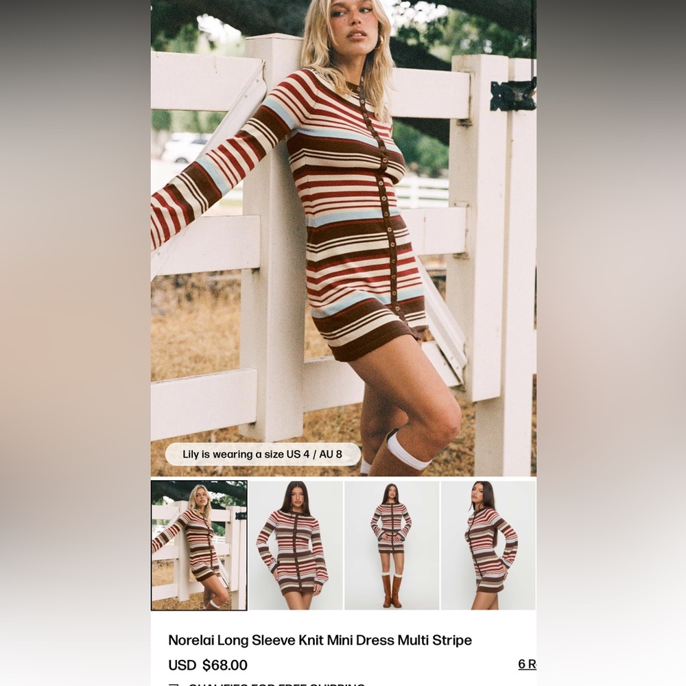 Princess Polly Multi Stripe Knit Mini Dress